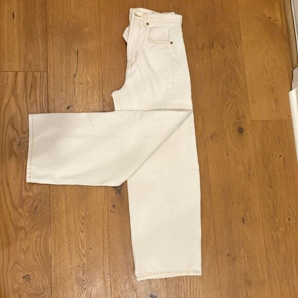 B SIDES Slim Lasso barrel Jeans Size 27 Button Fly $385.00 ivory - Picture 4 of 11